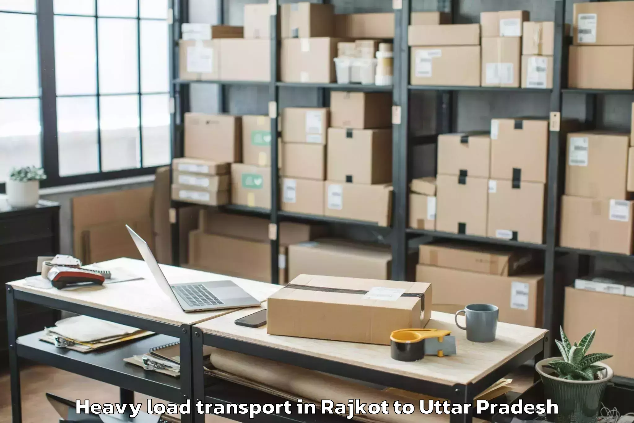 Book Rajkot to Unnao Heavy Load Transport Online